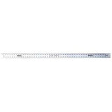 Johnson COLORmaxx Series J48 Straight Edge Ruler, 1/8, 1/16 in Graduation, Aluminum, Clear, 2 in W