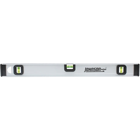 Johnson 1300-3600 I-Beam Level with Rule, 36 in L, 3-Vial, Non-Magnetic, Aluminum, Silver