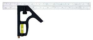 Johnson 400 Combination Square, 12 in L Blade, Stainless Steel Blade, 1/8 in, 1/16 in, 1/32 in Graduation