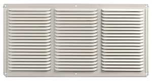 Master Flow EAC16X8W Undereave Vent, 8 in L, 16 in W, 65 sq-ft Net Free Ventilating Area, Aluminum, White, Pack of 36
