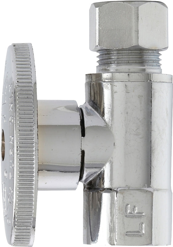 Plumb Pak PP52PCLF Straight Shut-Off Valve, 3/8 x 3/8 in Connection, FIP x Compression, Brass Body