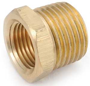 Anderson Metals 756110-0602 Hex Pipe Bushing, 3/8-18 x 1/8-27 in, MNPT x FNPT, 1000 psi Pressure
