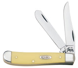 Case 00029 Folding Pocket Knife, 2.7 in Clip, 2-3/4 in Spey L Blade, Vanadium Steel Blade, 2-Blade, Yellow Handle