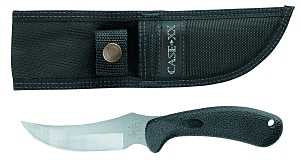 Case 00362 Skinner Knife, 4.13 in L Blade, Stainless Steel Blade, Ergonomic Handle, Black Handle