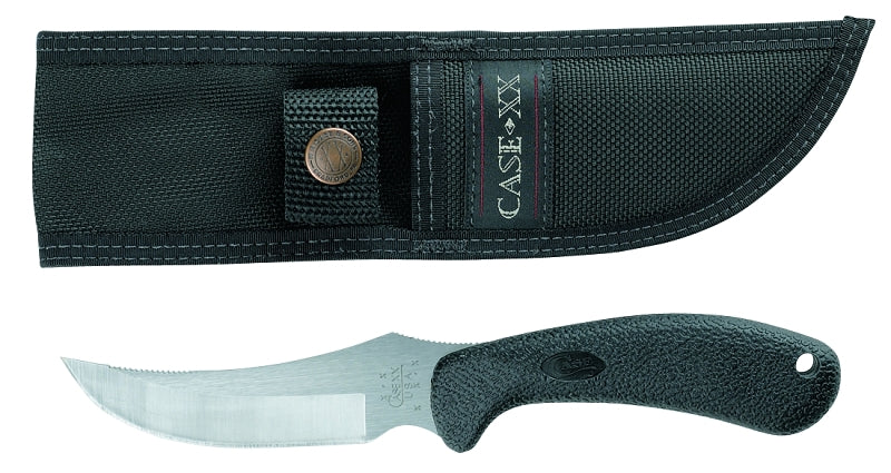 Case 00362 Skinner Knife, 4.13 in L Blade, Stainless Steel Blade, Ergonomic Handle, Black Handle
