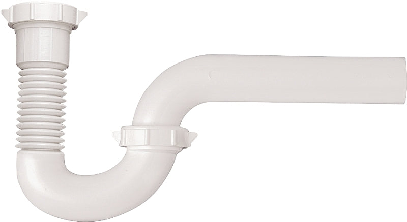 Plumb Pak PP21240 P-Trap, 1-1/2 x 1-1/2, 1-1/2 x 1-1/4 in, Slip, PVC
