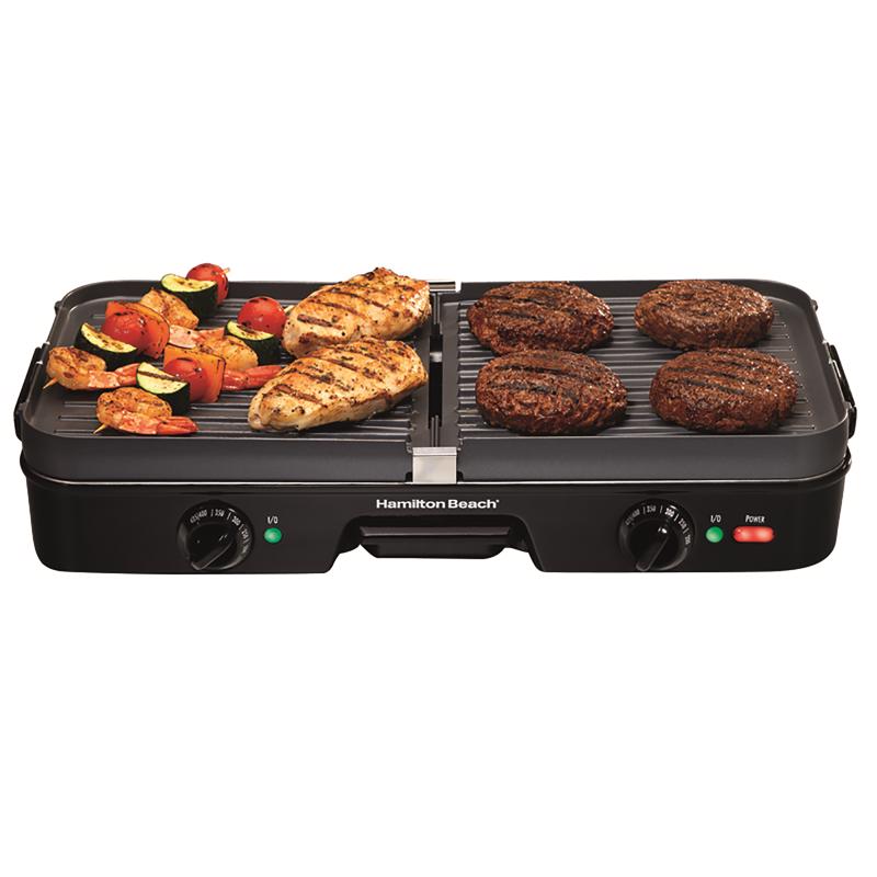 Hamilton Beach Black Plastic Nonstick Surface Electric Griddle/Grill 180 sq in