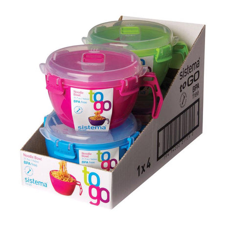 Sistema Klip It 31.7 oz Assorted Noodle Bowl 1 pk, Pack of 4