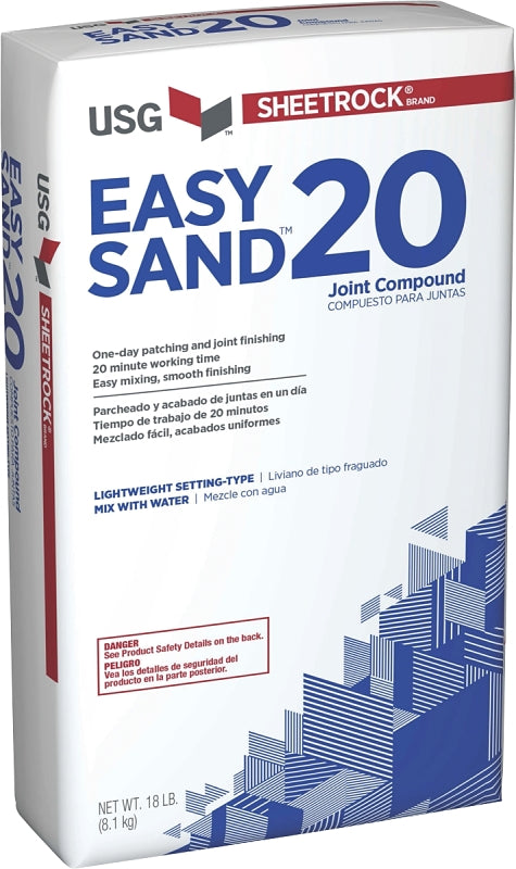 USG Easy Sand 20 384214120 Joint Compound, Powder, Natural, 18 lb