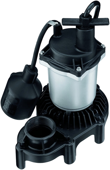 Flotec FPZS25T Sump Pump, 1-Phase, 3.9 A, 115 V, 0.25 hp, 1-1/2 in Outlet, 20 ft Max Lift Head, 3200 gph
