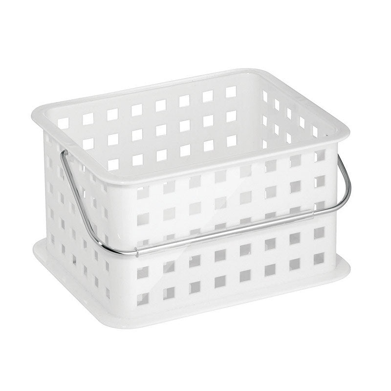 iDesign White Storage Basket 7 in. H X 5 in. W X 9.25 in. D, Pack of 3