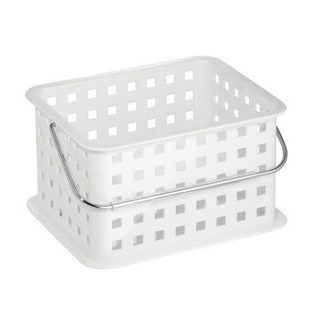 iDesign White Storage Basket 7 in. H X 5 in. W X 9.25 in. D, Pack of 3