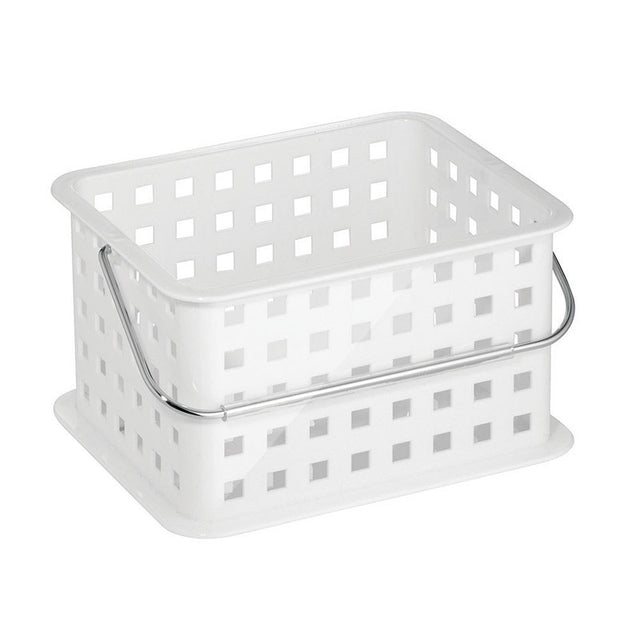 iDesign White Storage Basket 7 in. H X 5 in. W X 9.25 in. D, Pack of 3