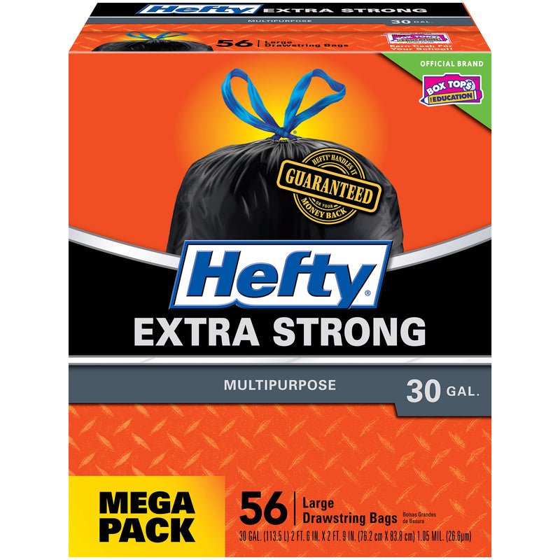 Hefty CinchSak 30 gal No Scent Trash Bags Drawstring 56 pk