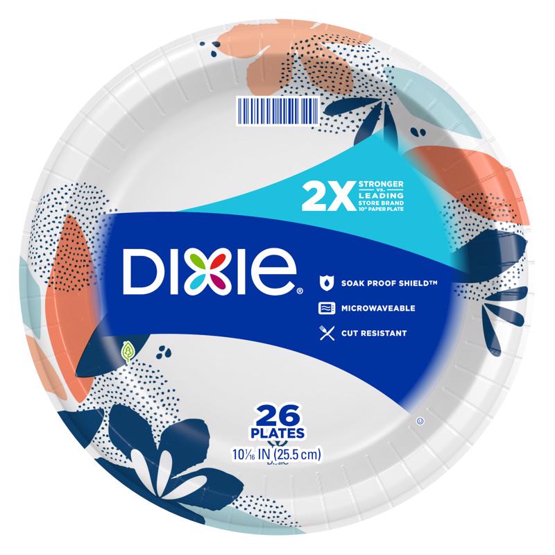 Dixie Multicolored Paper FLOWERS BLOOM Dinner Plate 10-1/16 in. D 26 pk, Pack of 8