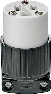 Eaton Wiring Devices 5269 Eagle Electrical Connector, 2 -Pole, 15 A, 125 V, NEMA: NEMA 5-15, Black/White