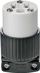 Eaton Wiring Devices 5269 Eagle Electrical Connector, 2 -Pole, 15 A, 125 V, NEMA: NEMA 5-15, Black/White
