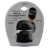 Rabbit Black Rubber/Stainless Steel Wine and Champagne Sealer, Pack of 12