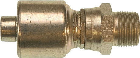 Gates MegaCrimp G25105-0606 Hose Coupling, 3/8 x 3/8 in Dia, 2.81 in, 3/8-18, Crimp x NPTF, Straight Angle, Steel, Zinc