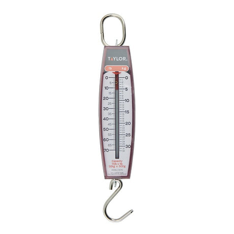 Taylor 3070 Hanging Scale, 70 lb, Analog Display, Steel Housing Material, lb