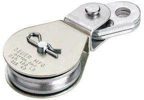Deuer DB-20E Cable Block, Swivel Eye, 1/4 in Rope, 480 lb Working Load, Zinc