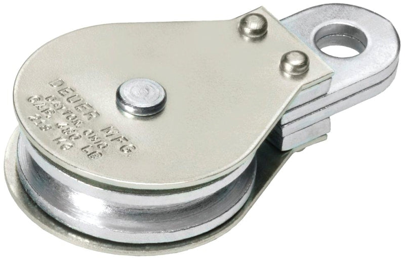 Deuer DB-35G Gable Block, Fixed Eye, 5/16 in Rope, 480 lb Working Load, 2 in Sheave
