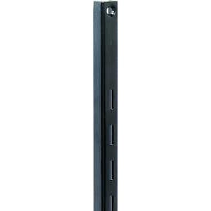 Knape & Vogt 80 80 BLK 24 Series Shelf Standard, Black, 320 lb, 16 ga Thick Material, 5/8 in W, 24 in H, Steel