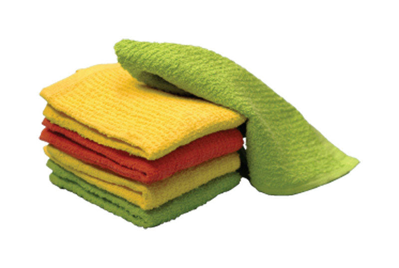 Ritz Warm Assorted Cotton Solid Bar Mop Dish Cloth 5 pk, Pack of 3