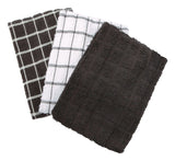 Ritz Black Cotton Check Kitchen Towel 3 pk, Pack of 3