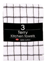 Ritz Black Cotton Check Kitchen Towel 3 pk, Pack of 3