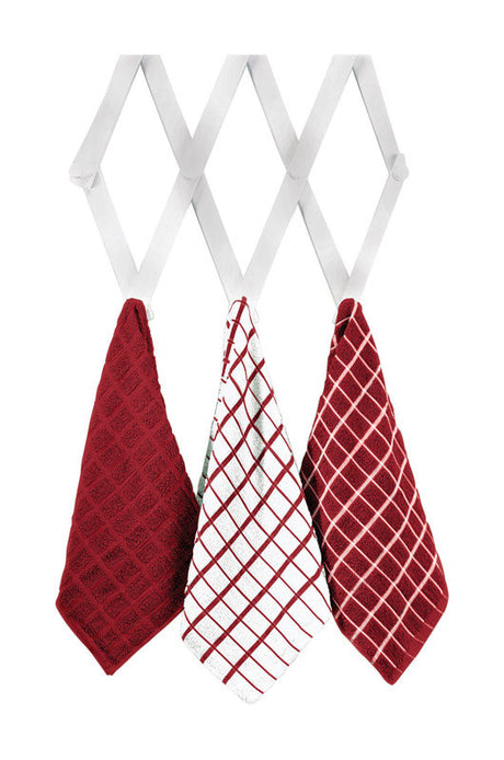 Ritz Paprika Cotton Check Kitchen Towel 3 pk, Pack of 3
