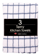 Ritz Federal Blue Cotton Check Kitchen Towel 3 pk, Pack of 3