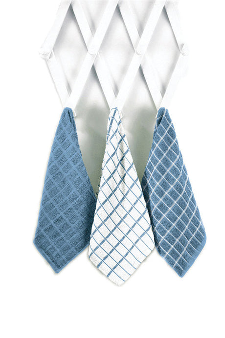 Ritz Federal Blue Cotton Check Kitchen Towel 3 pk, Pack of 3