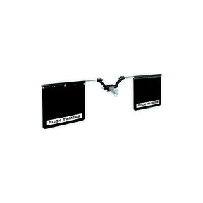 Rock Tamers 00108 Matte Black Adjustable 24" x 24" Rubber Mudflap System &amp; Stainless Steel Trim Plates for 2" Receiver