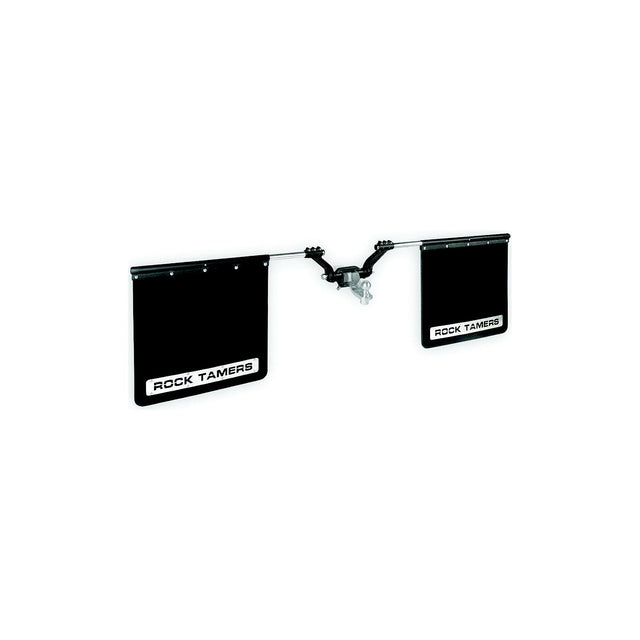 Rock Tamers 00108 Matte Black Adjustable 24" x 24" Rubber Mudflap System &amp; Stainless Steel Trim Plates for 2" Receiver