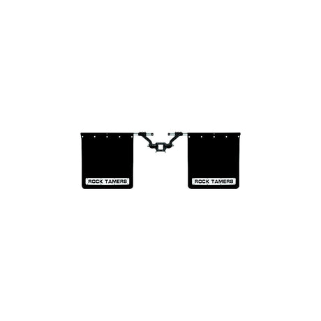 Rock Tamers 00110 Matte Black Adjustable 24" x 24" Rubber Mudflap System &amp; Stainless Steel Trim Plates for 2-1/2" Receiver