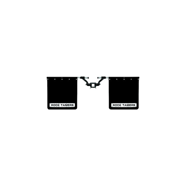 Rock Tamers 00110 Matte Black Adjustable 24" x 24" Rubber Mudflap System &amp; Stainless Steel Trim Plates for 2-1/2" Receiver