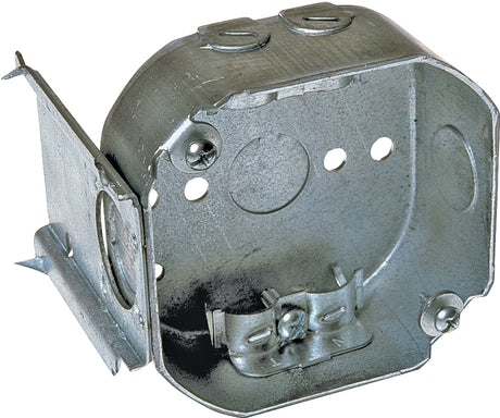 Raco 160 Octagon Box, 4.067 in OAW, 1-1/2 in OAD, 3.579 in OAH, 1-Gang, 3-Knockout, Steel Housing Material, Gray