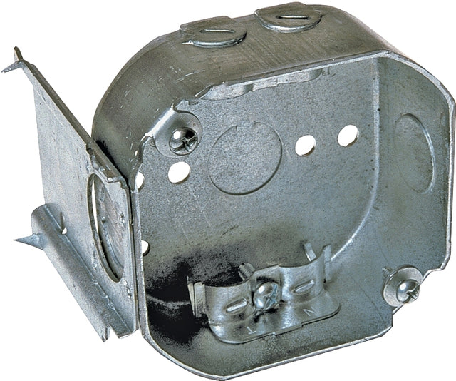 Raco 160 Octagon Box, 4.067 in OAW, 1-1/2 in OAD, 3.579 in OAH, 1-Gang, 3-Knockout, Steel Housing Material, Gray