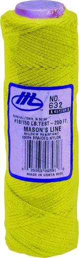 Marshalltown 632 Mason Line, 250 ft L, Nylon, Fluorescent Yellow