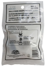 ProSource PMB-472 Ballcock Nut, Plastic, White, For: Ballcock