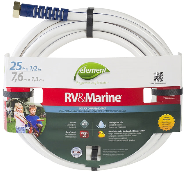 Swan MRV12025 Water Hose, 1/2 in ID, 25 ft L, White
