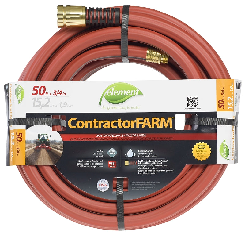 Swan ELCF34050 Water Hose with Brass Coupling, 50 ft L