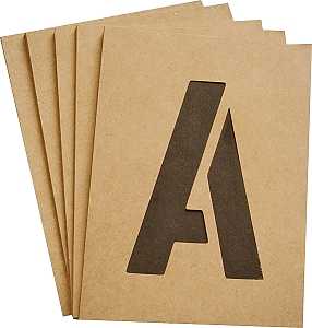 Hy-Ko ST-3 Number and Letter Stencil, Stencil, 6-Pieces, Includes: Numbers 0 thru 9, A thru Z, Symbols Period, Hyphen