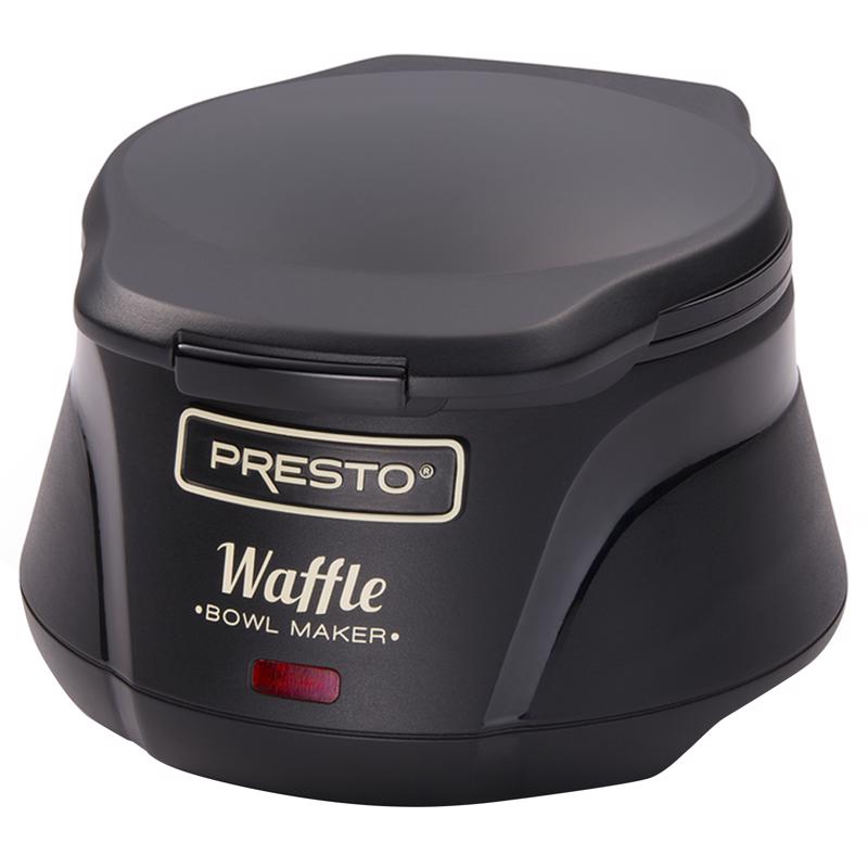 Presto 1 waffle Semi-Gloss Black Plastic Waffle Bowl Maker