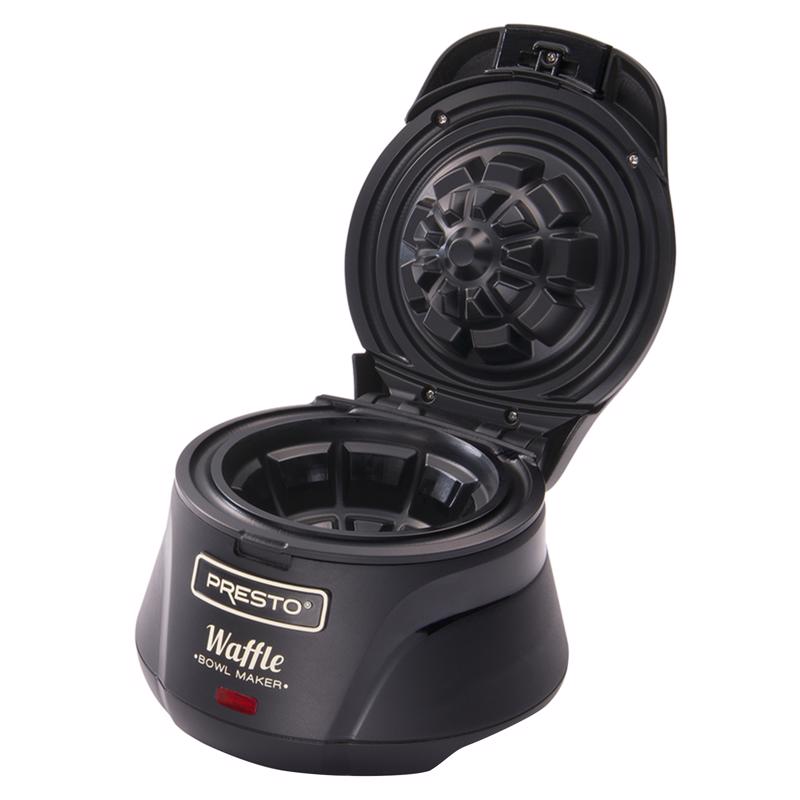 Presto 1 waffle Semi-Gloss Black Plastic Waffle Bowl Maker