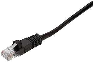 Zenith PN10255EB Network Cable, 25 ft L, 5e Category Rating, Black Sheath