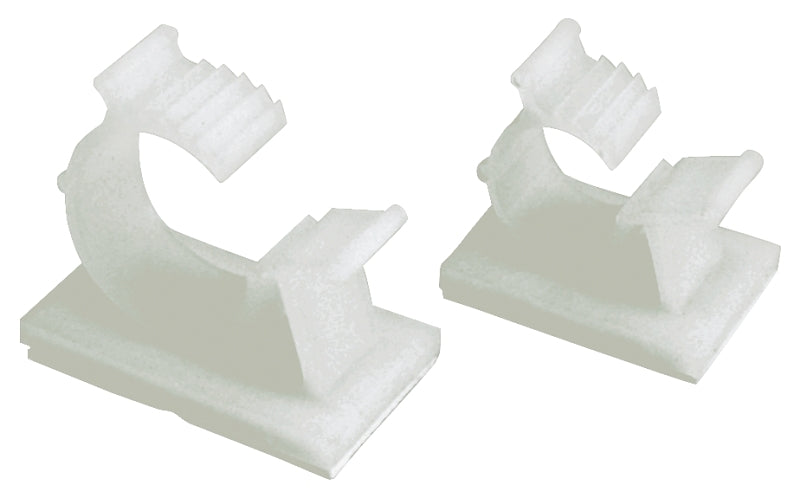 Gardner Bender GKK-1575 Adjustable Ratcheting Cable Holder, Clamping Range: 3/4 in, Nylon/Plastic, White, Adhesive