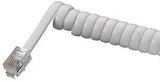 Zenith TH1025W Telephone Cord, White Sheath, 25 ft L