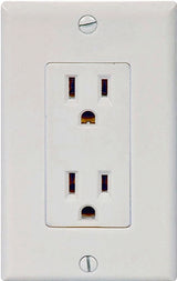 Eaton Wiring Devices C1507W Duplex Receptacle, White, 2-Pole, 15 A, 125 V, Push-in, Side Wiring, NEMA: 5-15R